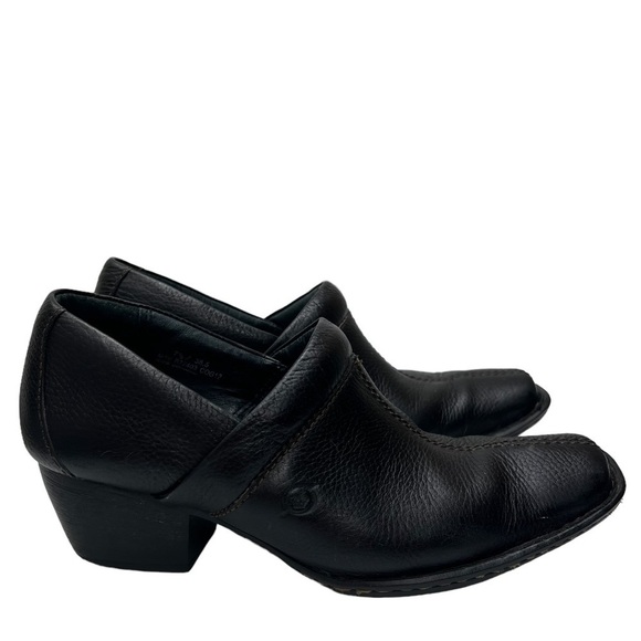Born Shoes - Born Black Leather Western Festival Slip On Shoes Women's SZ 7.5